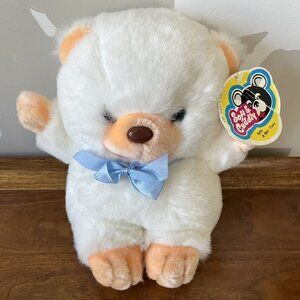 Vintage Walmart Soft & Cuddly White Teddy Bear Plush 10" Stuffed Animal Korea